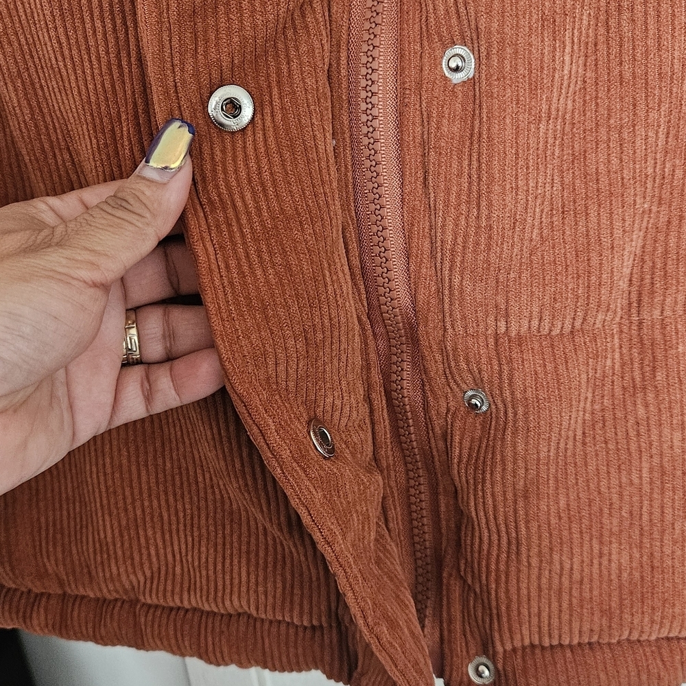 Say What? Rust Corduroy Puffer Jacket - Picture 3 of 4